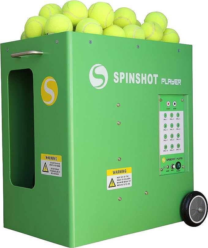 Spinshot-Player tennis machine supports cell phone remote control.